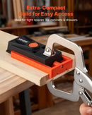 VEVOR regulējams mini kabatas urbumu šablonu komplekts kokapstrādei, 12,7–38,1 mm, ar pakāpju urbi, sešstūra atslēgu, urbšanas dziļuma gredzenu, kvadrātuzgali, skrūvēm un pastiprinātu neilona rāmi