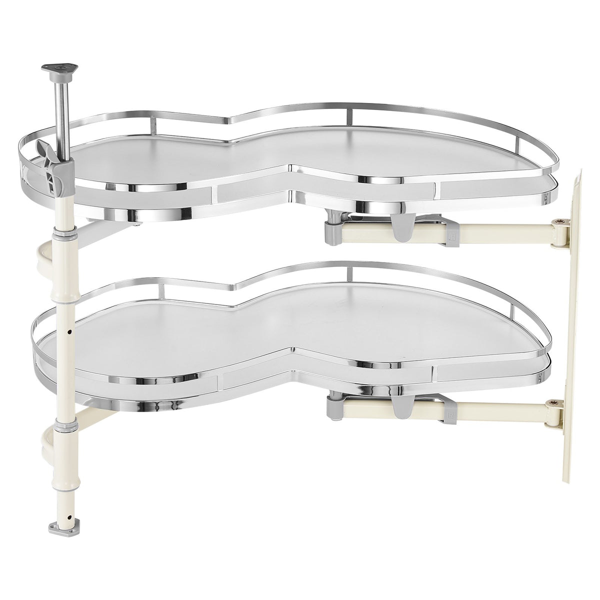 VEVOR Pull-Out Right Blind Corner Cabinet Organiser, Suitable for 915 mm Wide Cabinet, 2-Tier Height Adjustable Rotating Shelves with Soft Close, Kitchen Shelf Cloud Type System