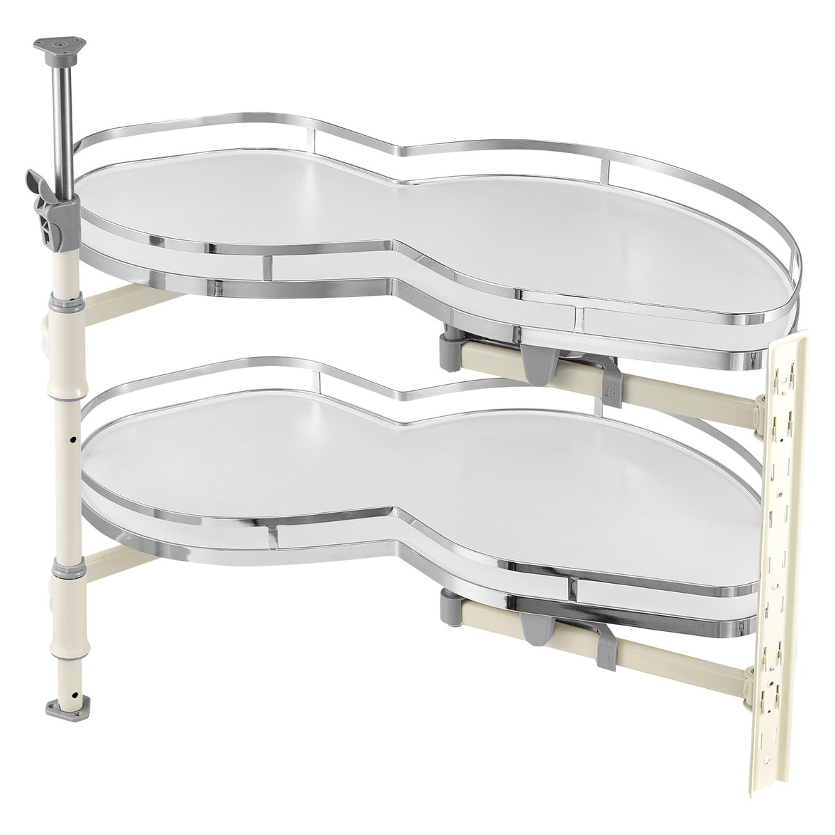 VEVOR Pull-Out Right Blind Corner Cabinet Organiser, Suitable for 915 mm Wide Cabinet, 2-Tier Height Adjustable Rotating Shelves with Soft Close, Kitchen Shelf Cloud Type System