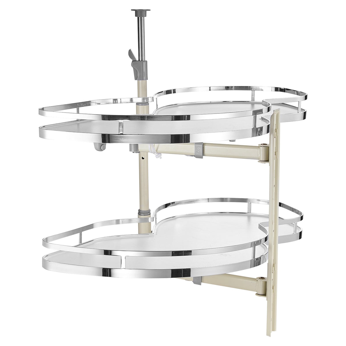 VEVOR Pull-Out Right Blind Corner Cabinet Organiser, Suitable for 915 mm Wide Cabinet, 2-Tier Height Adjustable Rotating Shelves with Soft Close, Kitchen Shelf Cloud Type System