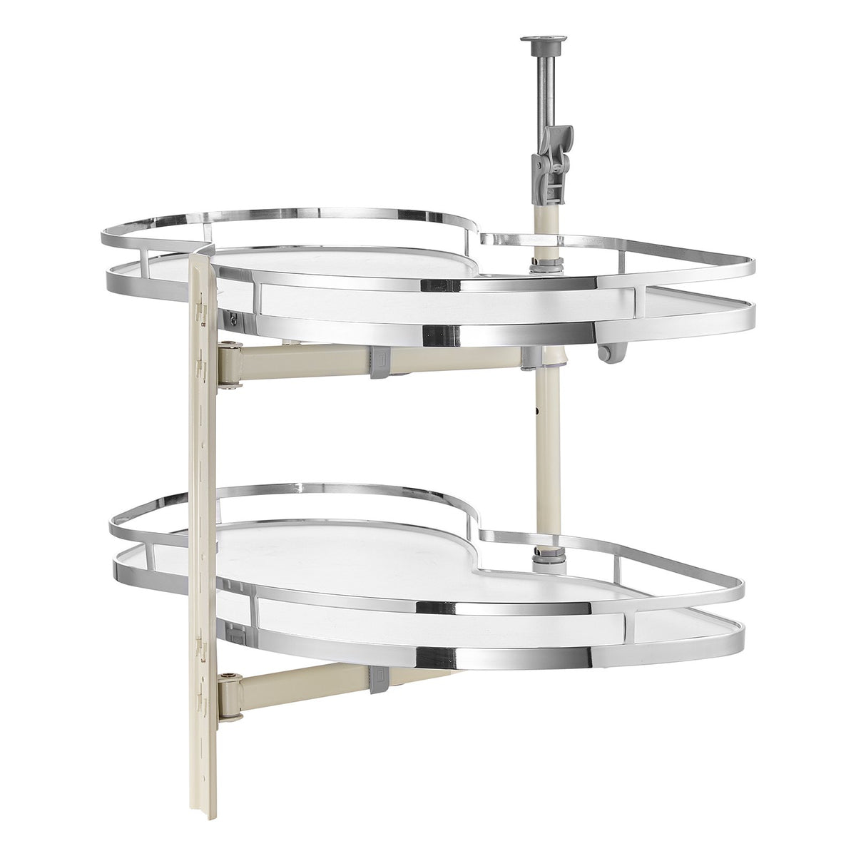 VEVOR Pull-Out Left Blind Corner Cabinet Organiser, Suitable for 915 mm Wide Cabinet, 2-Tier Height Adjustable Rotating Shelves with Soft Close, Kitchen Shelf Cloud Type System