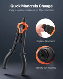 VEVOR Kniežu uzgriežņu knaibles 420 mm ar 13 mandrelēm un 130 kniežu uzgriežņiem (M3–M12, 8-32 līdz 1/2-13 UNC), ar pārnēsājamu koferi