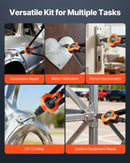 VEVOR Kniežu uzgriežņu knaibles 420 mm ar 13 mandrelēm un 130 kniežu uzgriežņiem (M3–M12, 8-32 līdz 1/2-13 UNC), ar pārnēsājamu koferi