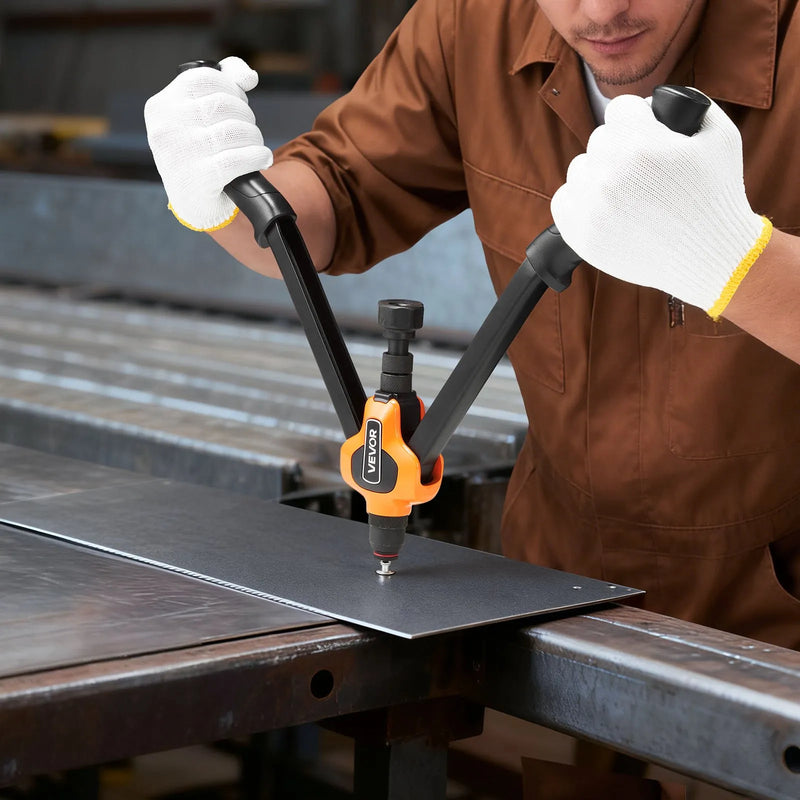 VEVOR Kniežu uzgriežņu knaibles 420 mm ar 13 mandrelēm un 130 kniežu uzgriežņiem (M3–M12, 8-32 līdz 1/2-13 UNC), ar pārnēsājamu koferi