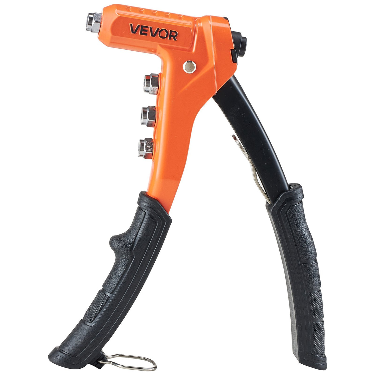 VEVOR Rivet Nut Tool 230 mm with 8 Mandrels, Step Drill and 80 Rivet Nuts (M3–M6, 6-32 to 1/4-20 UNC), with Carrying Case