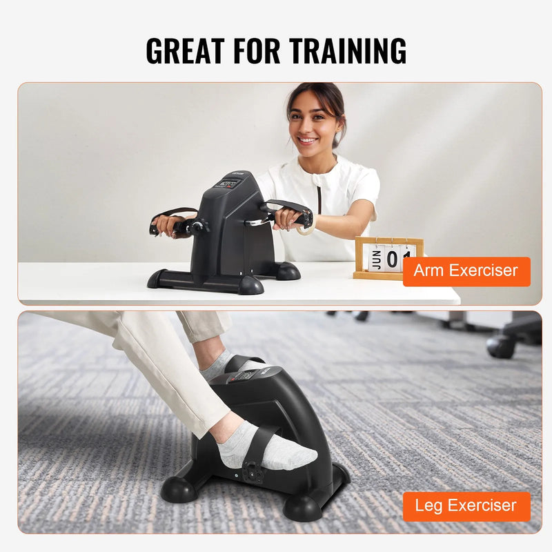 Mini velotrenažieris lietošanai zem galda - pedāļu trenažieris roku un kāju vingrinājumiem