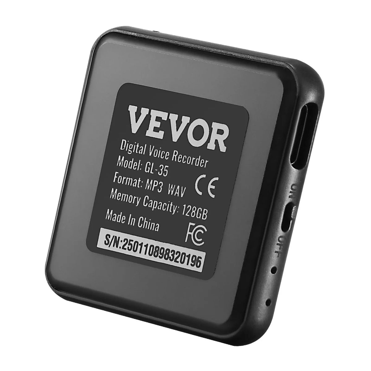 VEVOR Magnetic Voice Activated Recorder, 128 GB, Digital Audio Recorder with Playback, 8730 Hours Recording Capacity, 100 Hours Battery Life, USB-C Audio Recorder MP3 Format for Lectures, Meetings and Interviews