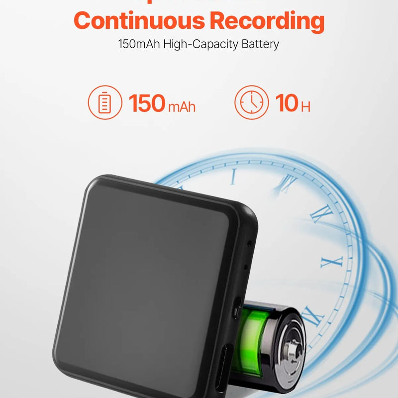 VEVOR magnētiskais balss aktivizētais ierakstītājs, 128 GB, digitālais audio ierakstītājs ar atskaņošanu, 8730 stundu ieraksta ietilpība, 100 stundu akumulatora darbības laiks, USB-C audio ierakstītājs MP3 formātā lekcijām, sapulcēm un intervijām