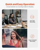 VEVOR magnētiskais balss aktivizētais ierakstītājs, 128 GB, digitālais audio ierakstītājs ar atskaņošanu, 8730 stundu ieraksta ietilpība, 100 stundu akumulatora darbības laiks, USB-C audio ierakstītājs MP3 formātā lekcijām, sapulcēm un intervijām