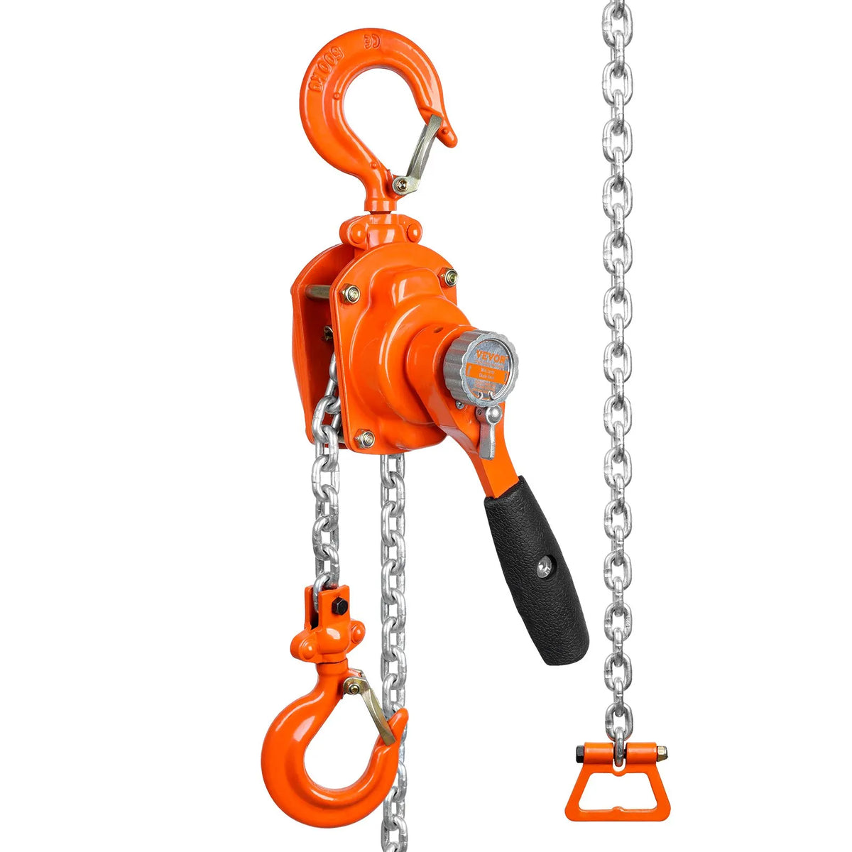 VEVOR Manual Lever Chain Hoist, 0.5 t (499.5 kg) Lifting Capacity, 3.05 m Lifting Height, G80 Galvanised Carbon Steel Construction with Weston Dual Dog Brake, Automatic Chain Feed and 360° Swivel Hook, Suitable for Garages, Factories and Docks
