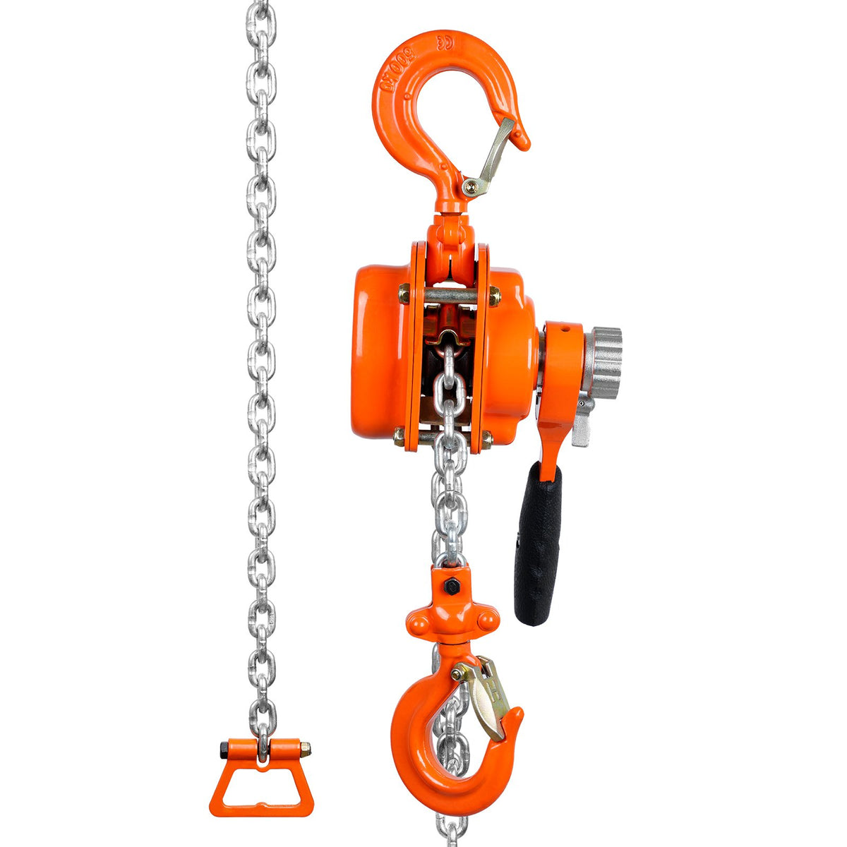 VEVOR Manual Lever Chain Hoist, 0.5 Tonne (499.5 kg) Lifting Capacity, 1.5 m Lifting Height, G80 Galvanised Carbon Steel with Weston Dual Dog Brake, Automatic Chain Feed and 360° Swivel Hook, Suitable for Garages, Factories and Docks