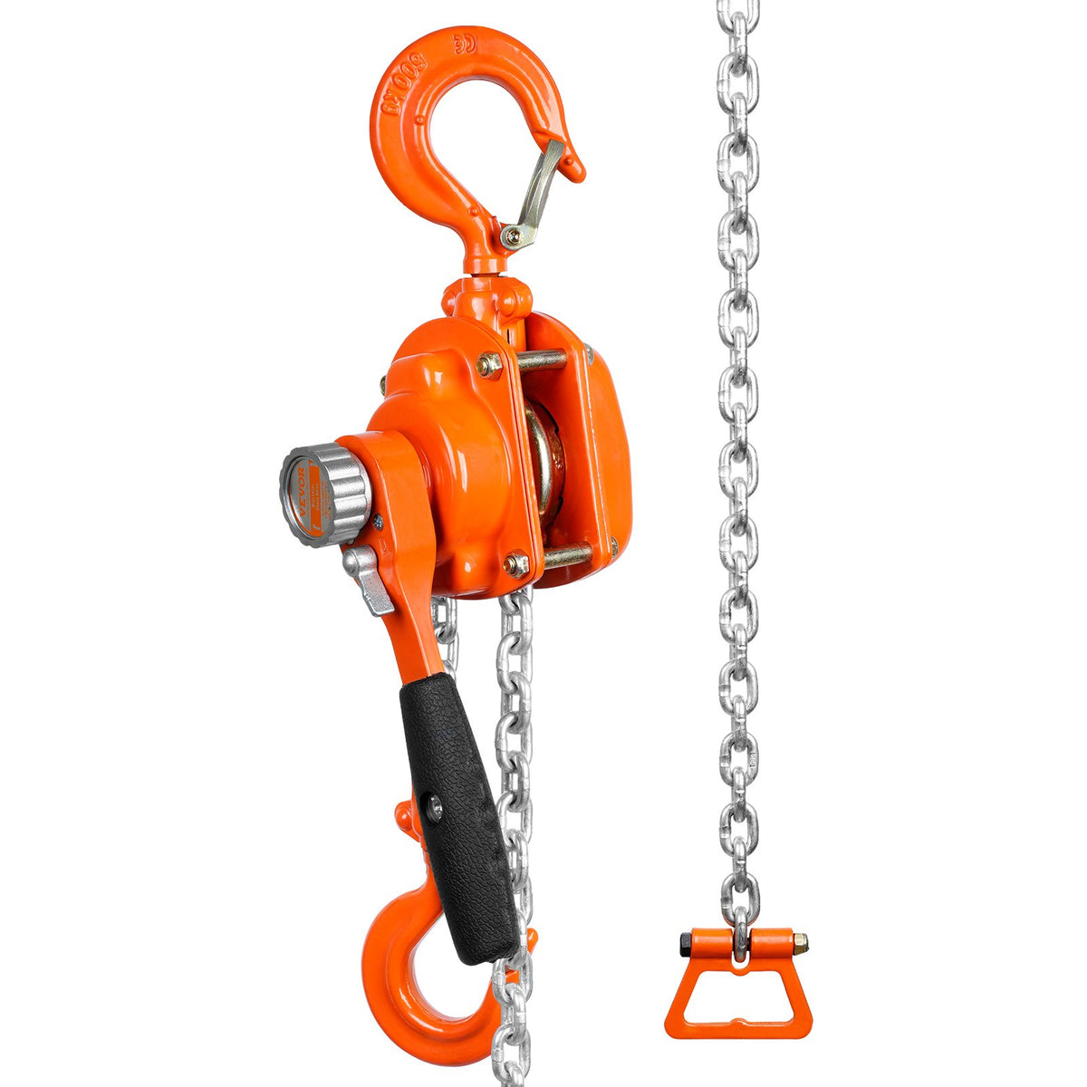 VEVOR Manual Lever Chain Hoist, 0.5 Tonne (499.5 kg) Lifting Capacity, 1.5 m Lifting Height, G80 Galvanised Carbon Steel with Weston Dual Dog Brake, Automatic Chain Feed and 360° Swivel Hook, Suitable for Garages, Factories and Docks