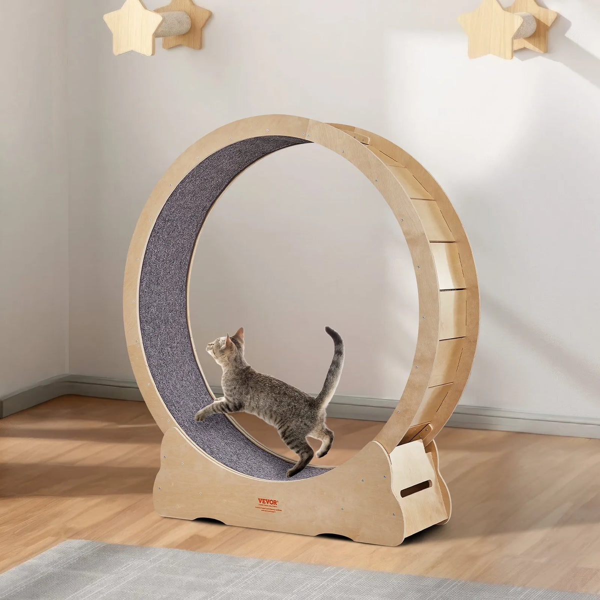 VEVOR Cat Exercise Wheel 132 cm, with Removable Mat and Toy