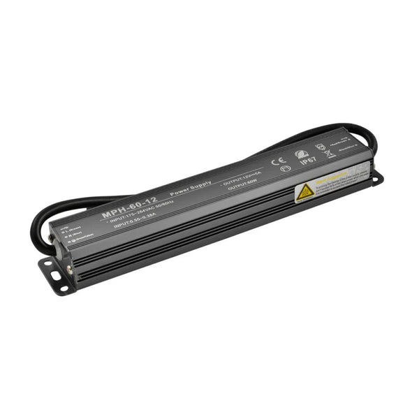 Lai lietotu sildītaju pie 220V strāvas_bez kontaktdakšas_LED Barošanas Bloks 60W 12V, ūdensdrošs IP67