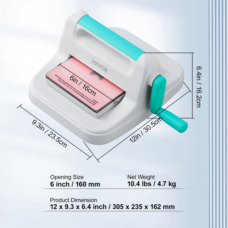 VEVOR manuālā štancēšanas un reljefa veidošanas mašīna – 15 cm atvērums mākslas un amatniecības darbiem, skrapbukingam