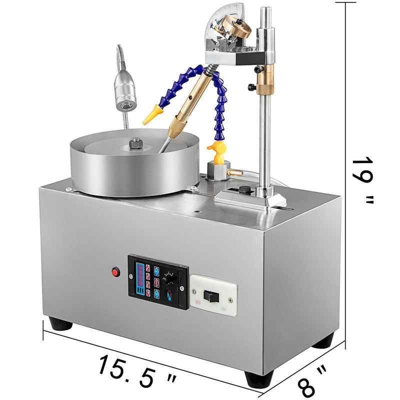 VEVOR 15,24 cm Dārgakmeņu Fasetēšanas Mašīna – Juvelierizstrādājumu Pulēšanas un Slīpēšanas Iekārta ar Ūdens Sūkni