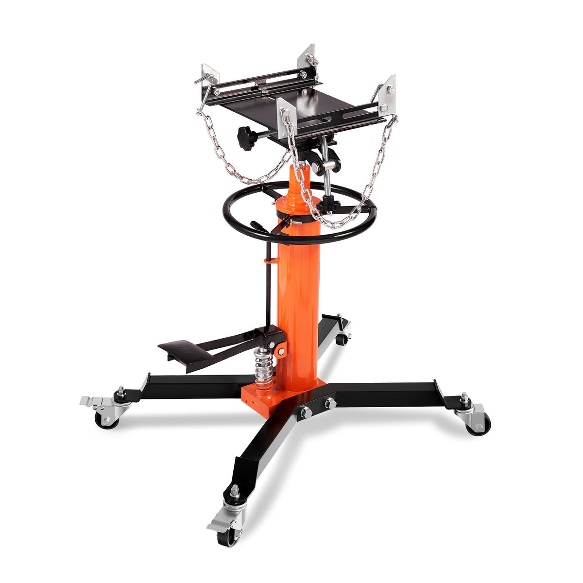 VEVOR Hydraulic Transmission Jack, 600 kg Telescopic, 81-170 cm Lifting Range, Floor Jack with Foot Pedal and 360° Swivel Wheels