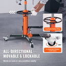 VEVOR hidrauliskais transmisijas pacēlājs, 600 kg teleskopiskais, 81-170 cm pacelšanas diapazons, grīdas pacēlājs ar kāju pedāli un 360° rotējošiem riteņiem.