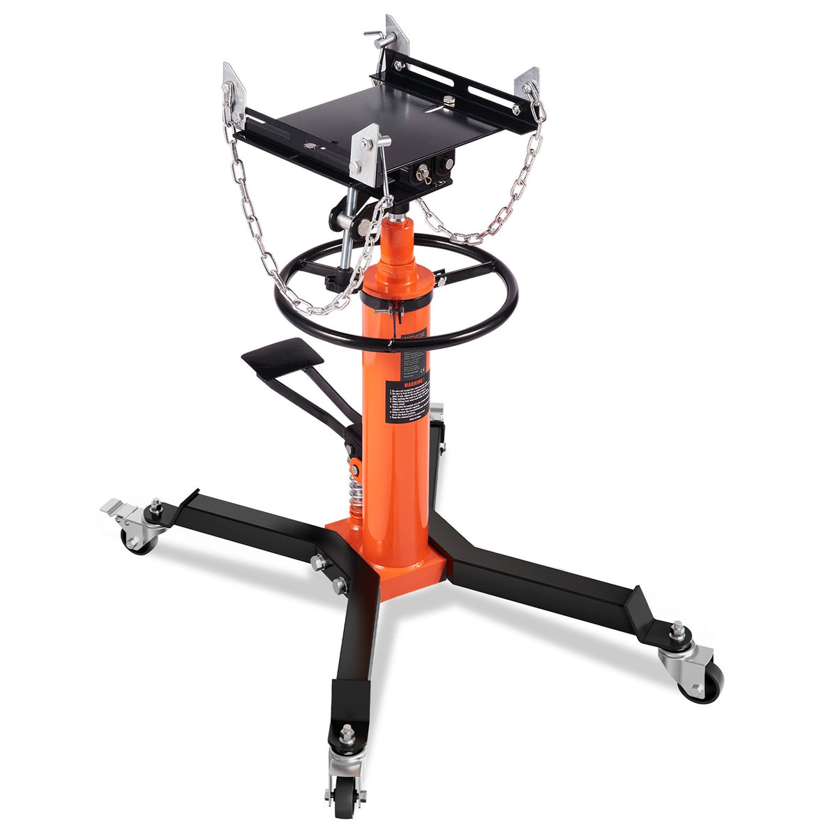 VEVOR Hydraulic Transmission Jack, 600 kg Telescopic, 81-170 cm Lifting Range, Floor Jack with Foot Pedal and 360° Swivel Wheels