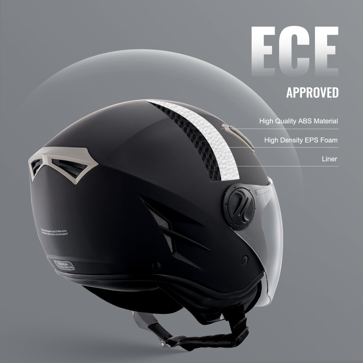 VEVOR ¾ Face Motocross Helmet with Bluetooth Socket