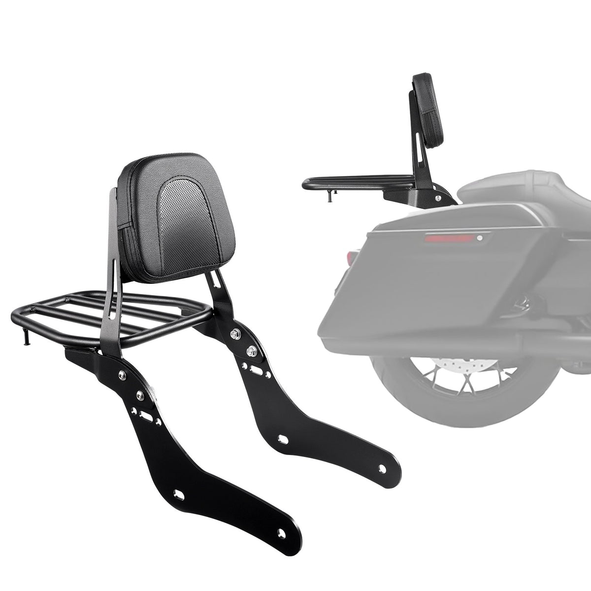 VEVOR Motorcycle Backrest with Luggage Rack for Honda Rebel 2017–2022