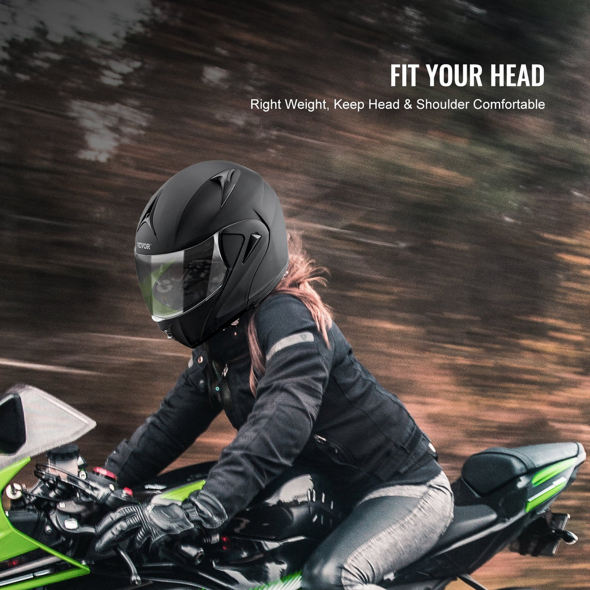 VEVOR Open Face Motocross Helmet with Bluetooth Connection