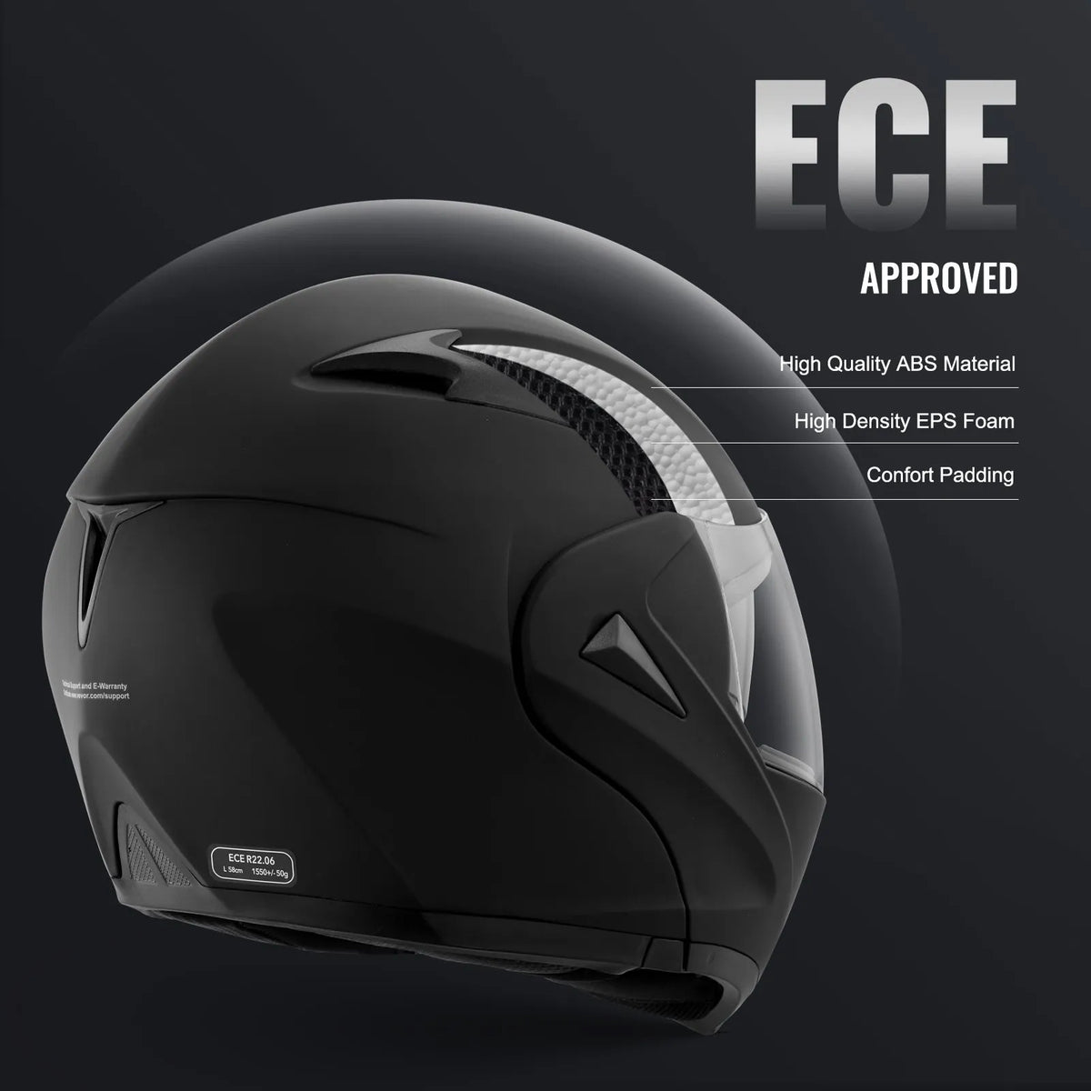 VEVOR motocikla ķivere bez sejas aizsarga ar Bluetooth sakaru sistēmu, ABS un augsta blīvuma korpuss ar maināmu vizieri, DOT sertificēta motokrosa ķivere, piemērota jauniešiem un pieaugušajiem - ZEMLETES.LV