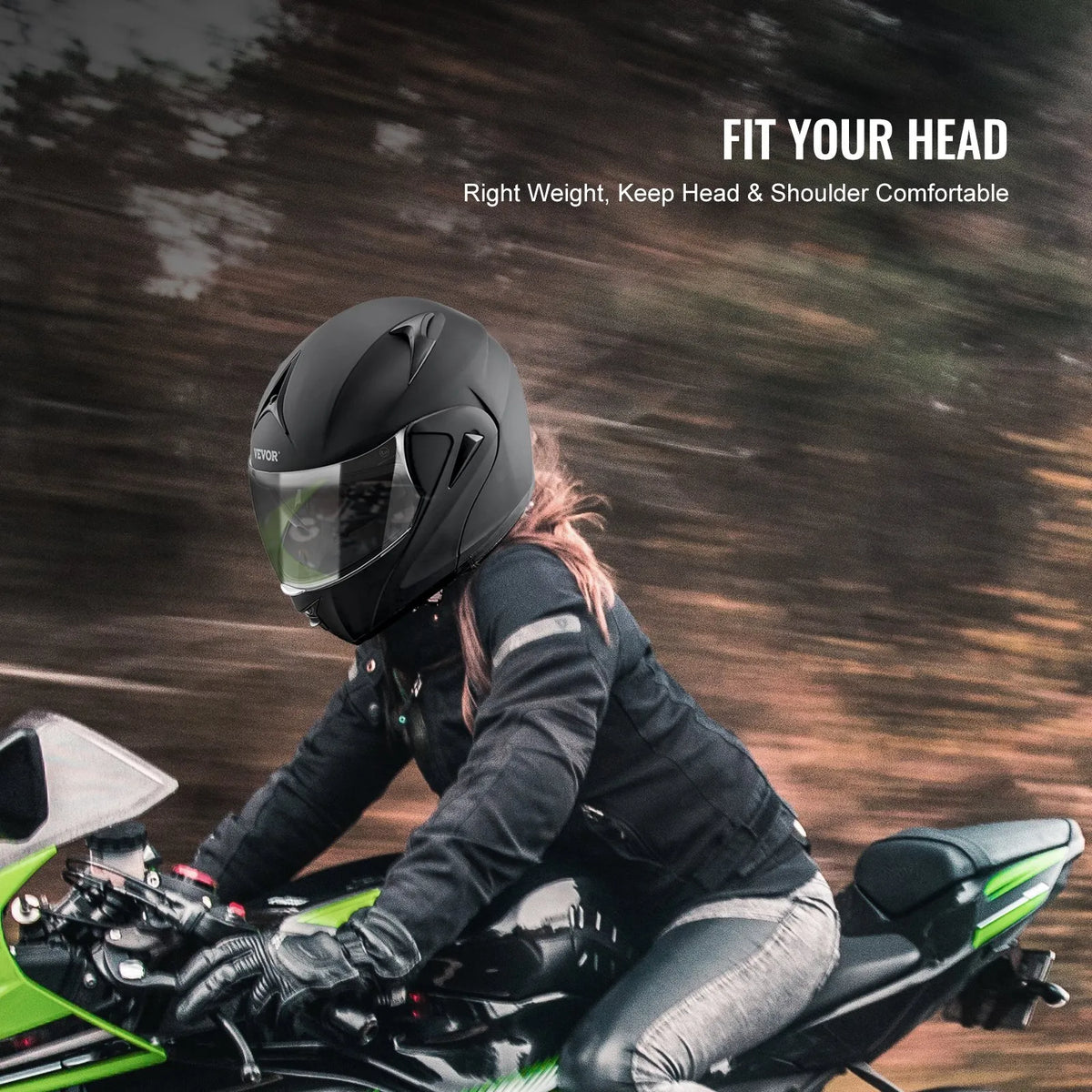VEVOR motocikla ķivere bez sejas aizsarga ar Bluetooth sakaru sistēmu, ABS un augsta blīvuma korpuss ar maināmu vizieri, DOT sertificēta motokrosa ķivere, piemērota jauniešiem un pieaugušajiem - ZEMLETES.LV