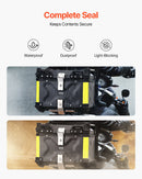 VEVOR 55L motocikla alumīnija aizmugurējā bagāžnieka kaste ar ādas oderi un atstarojošiem elementiem