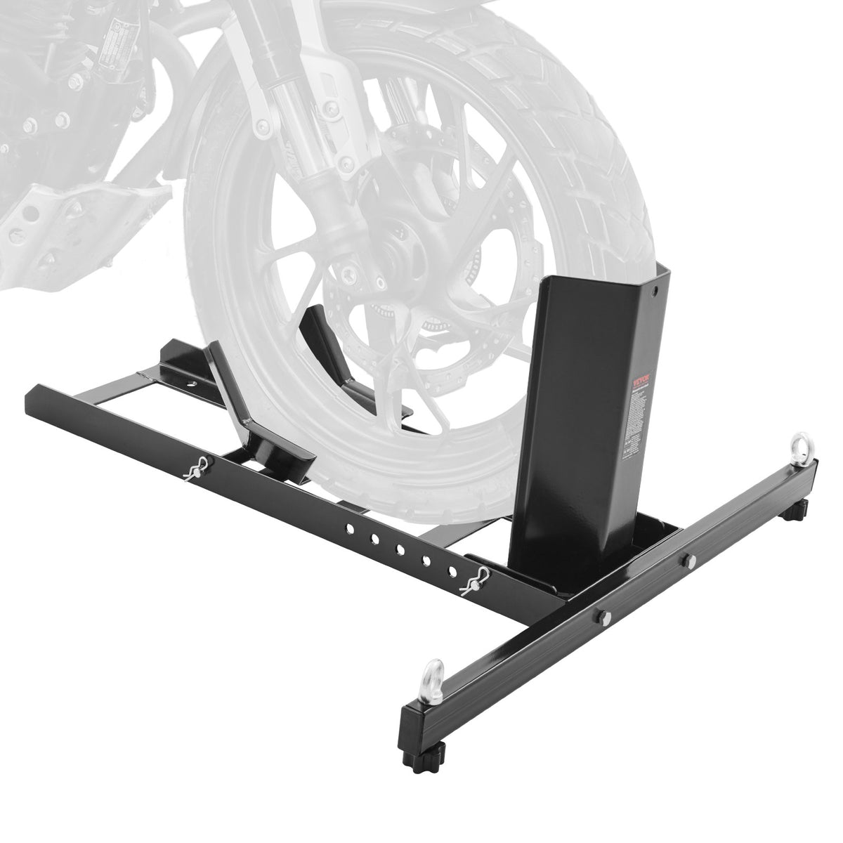 VEVOR Motorcycle Stand with Tyre Chock – Front or Rear Wheel, 381 mm Size