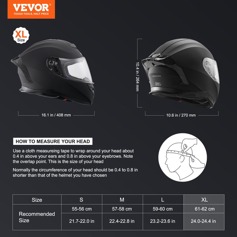 VEVOR pilnsejas motokrosa ķivere ar Bluetooth slotu