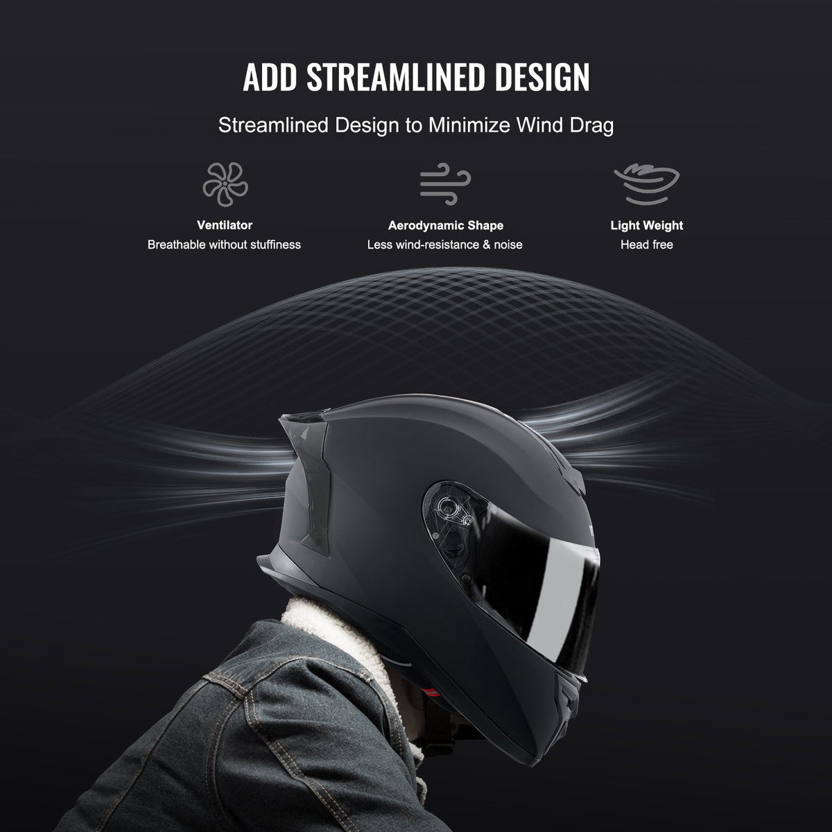 VEVOR Full-Face Motocross Helmet with Bluetooth Slot