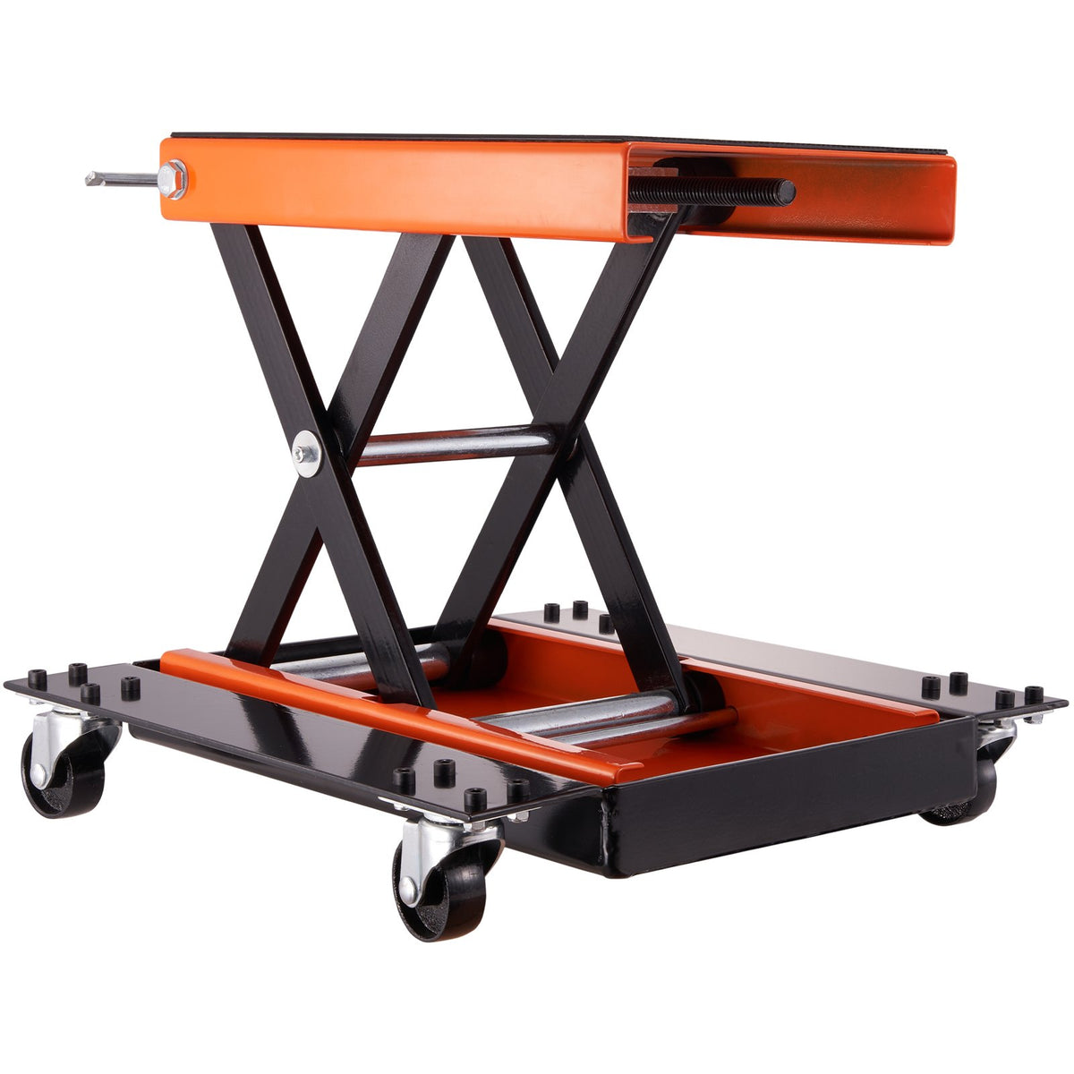 VEVOR Motorcycle/ATV Cross Lift with Platform and Handle, 500 kg Lifting Capacity, Wide Surface and Crank Mechanism