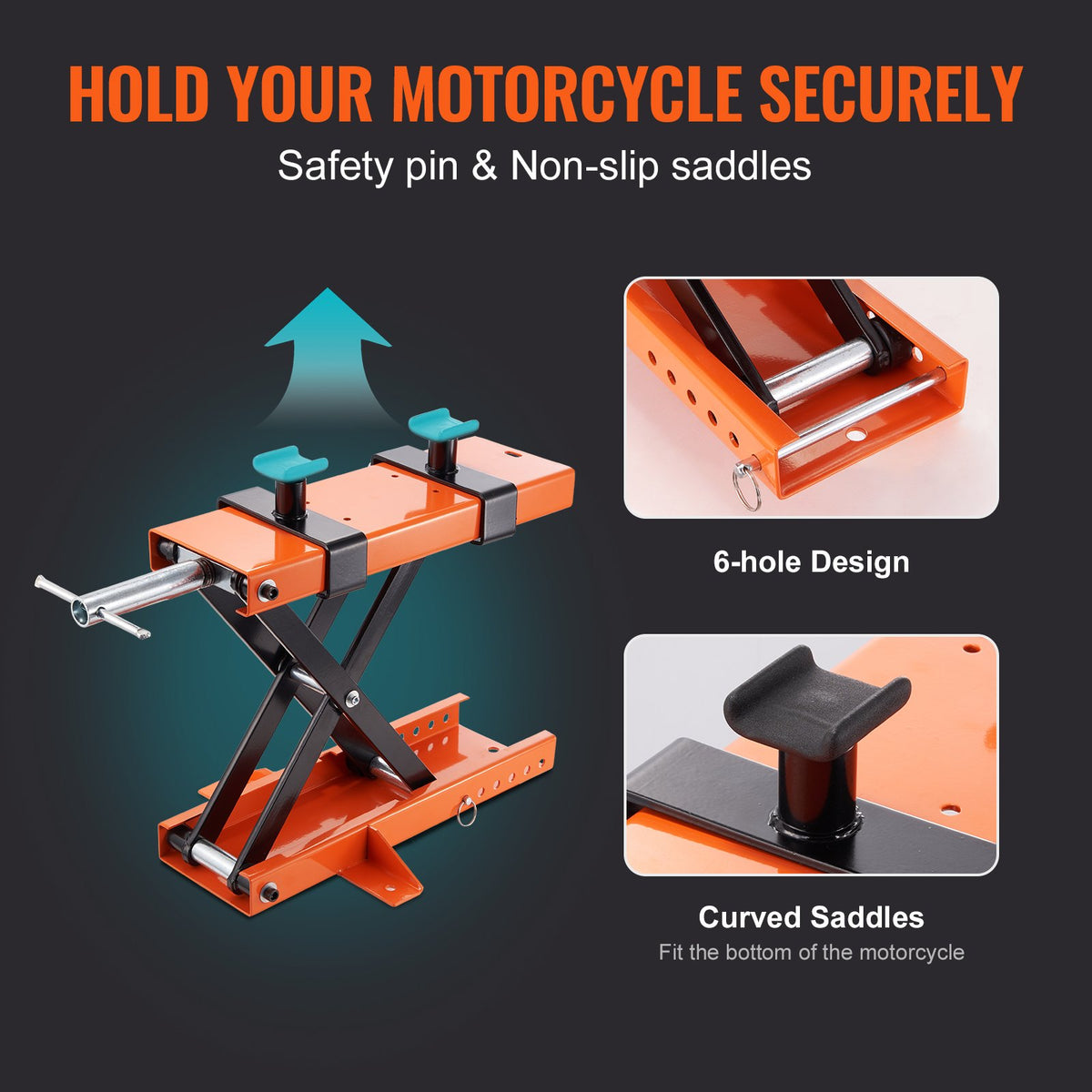 VEVOR Motorcycle Cross Jack with Platform, 500 kg Lifting Capacity, Suitable for ATV, Dirt Bikes and Other Small Vehicles