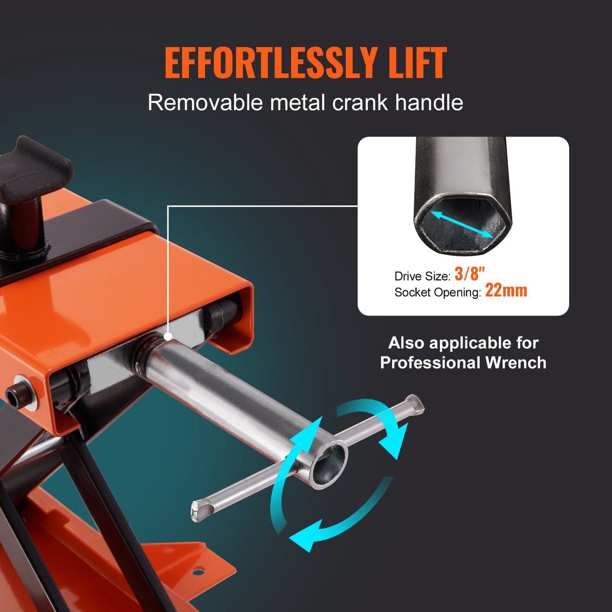 VEVOR Motorcycle Cross Jack with Platform, 500 kg Lifting Capacity, Suitable for ATV, Dirt Bikes and Other Small Vehicles