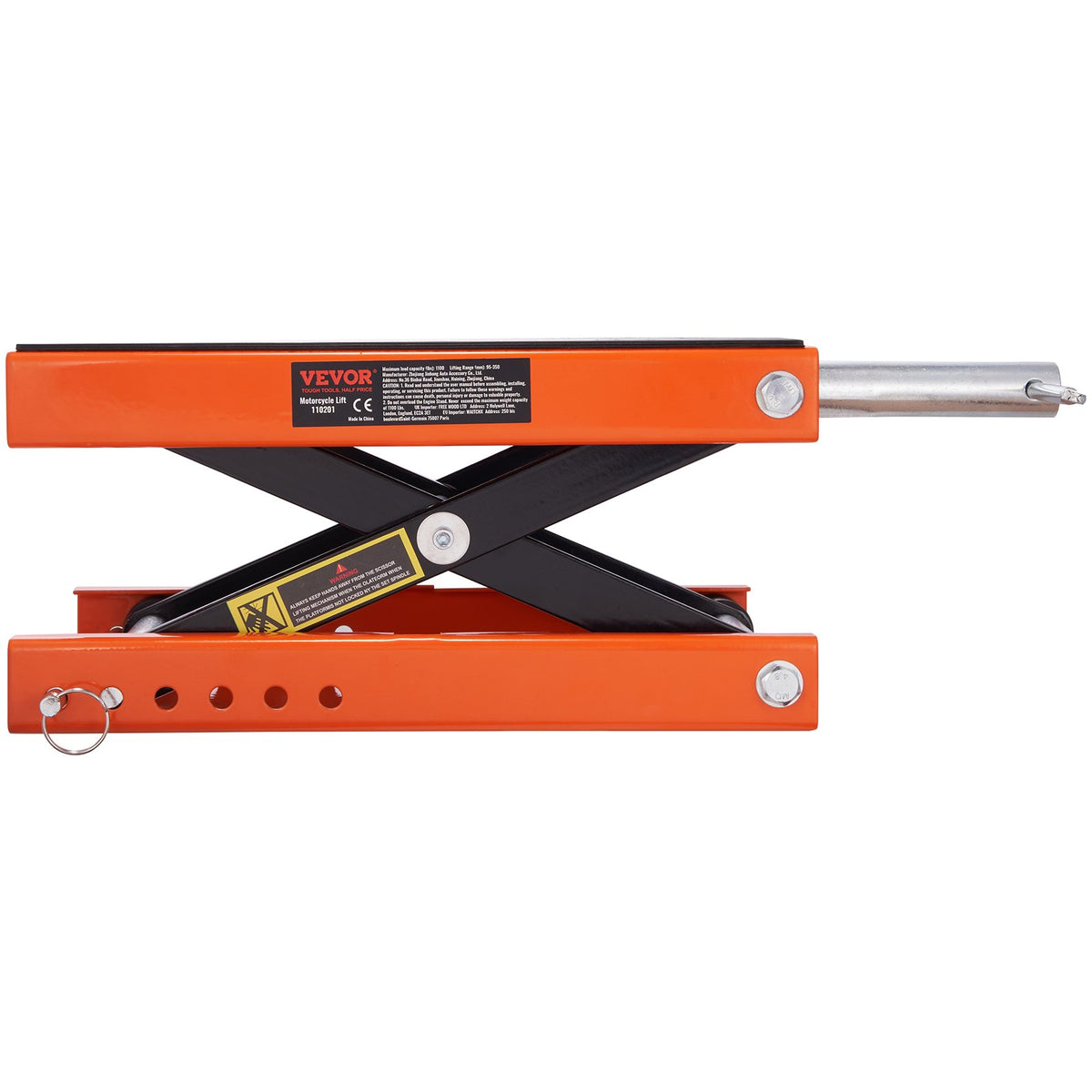 VEVOR Motorcycle Scissor Jack, 500 kg Capacity with Wide Platform for ATV and Motorcycles