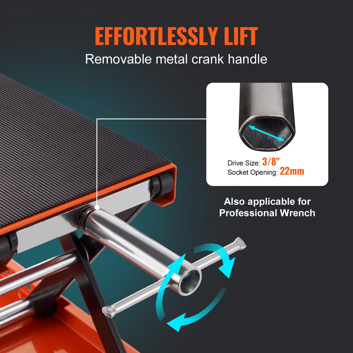 VEVOR Motorcycle Scissor Jack, 500 kg Capacity with Wide Platform for ATV and Motorcycles