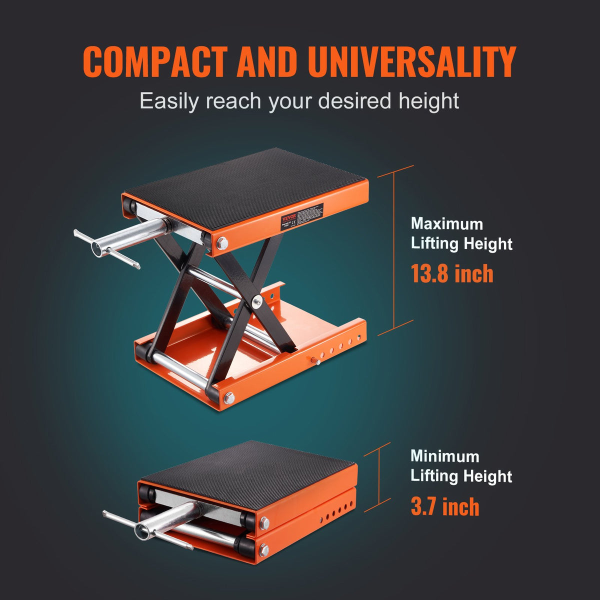 VEVOR Motorcycle Scissor Jack, 500 kg Capacity with Wide Platform for ATV and Motorcycles