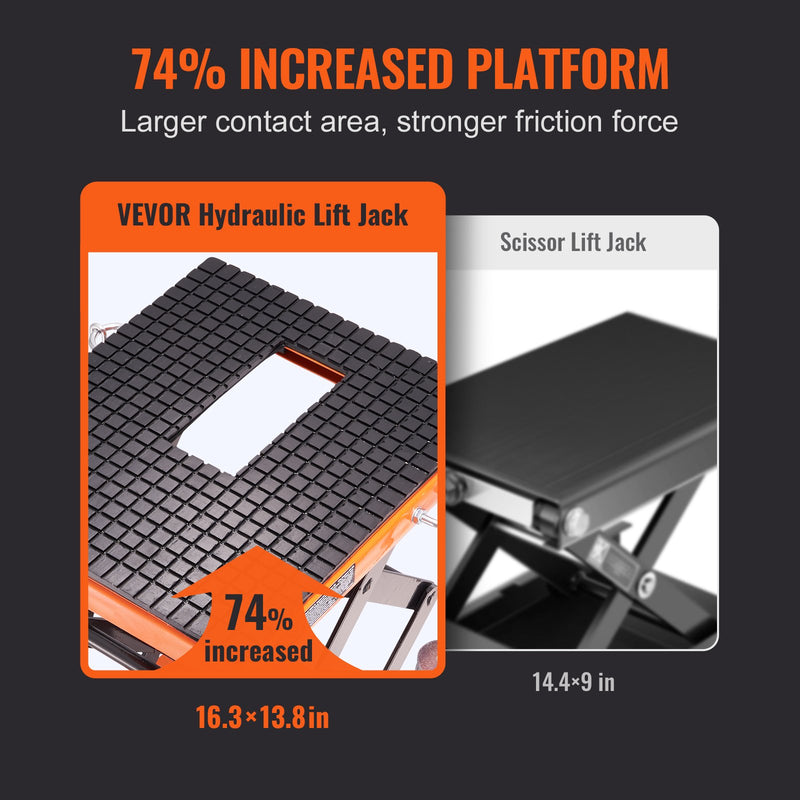VEVOR hidrauliskais motociklu pacēlāja galds - 158 kg motokrosa šķērveida domkrats