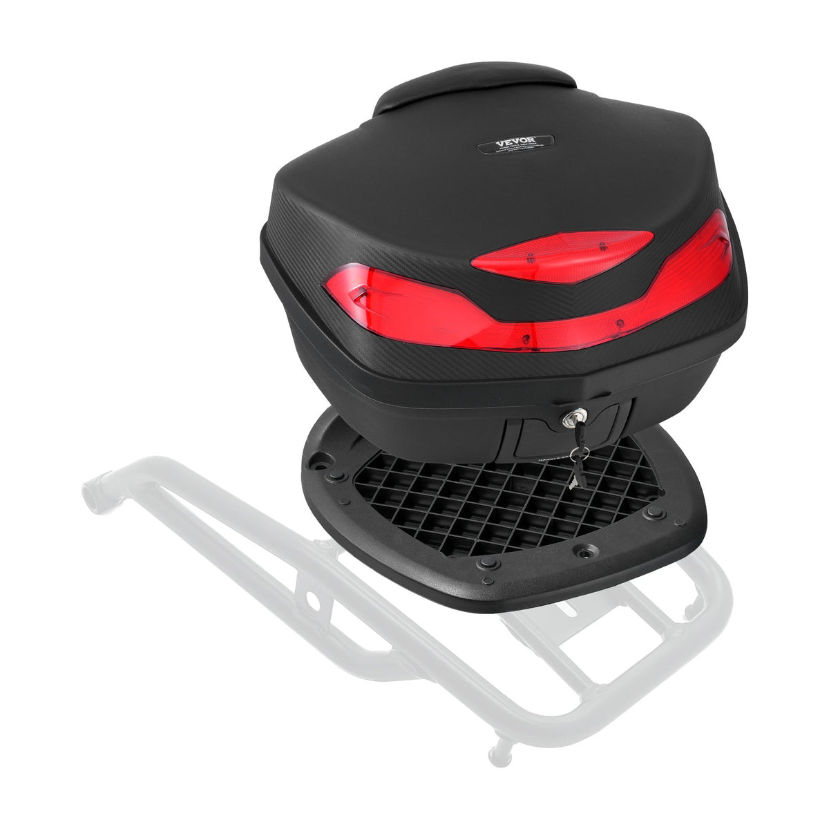 VEVOR 48 L Motorcycle Top Box with Reflective Panel