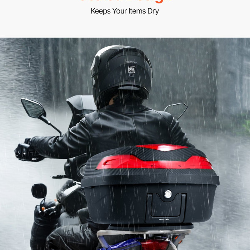 VEVOR 48 L motocikla bagāžas kaste ar atstarojošu paneli