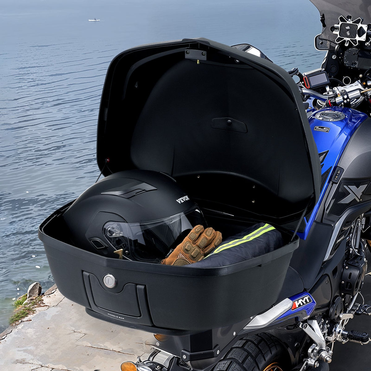 VEVOR 48 L Motorcycle Top Box with Reflective Panel