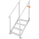 VEVOR piestātnes kāpnes ar 4 pakāpieniem, regulējams augstums 760–965 mm, kravnesība 226,8 kg, alumīnija pontona kāpnes ar dubultiem rokturiem un neslīdošiem pakāpieniem kuģiem, ezeriem un baseiniem - ZEMLETES.LV
