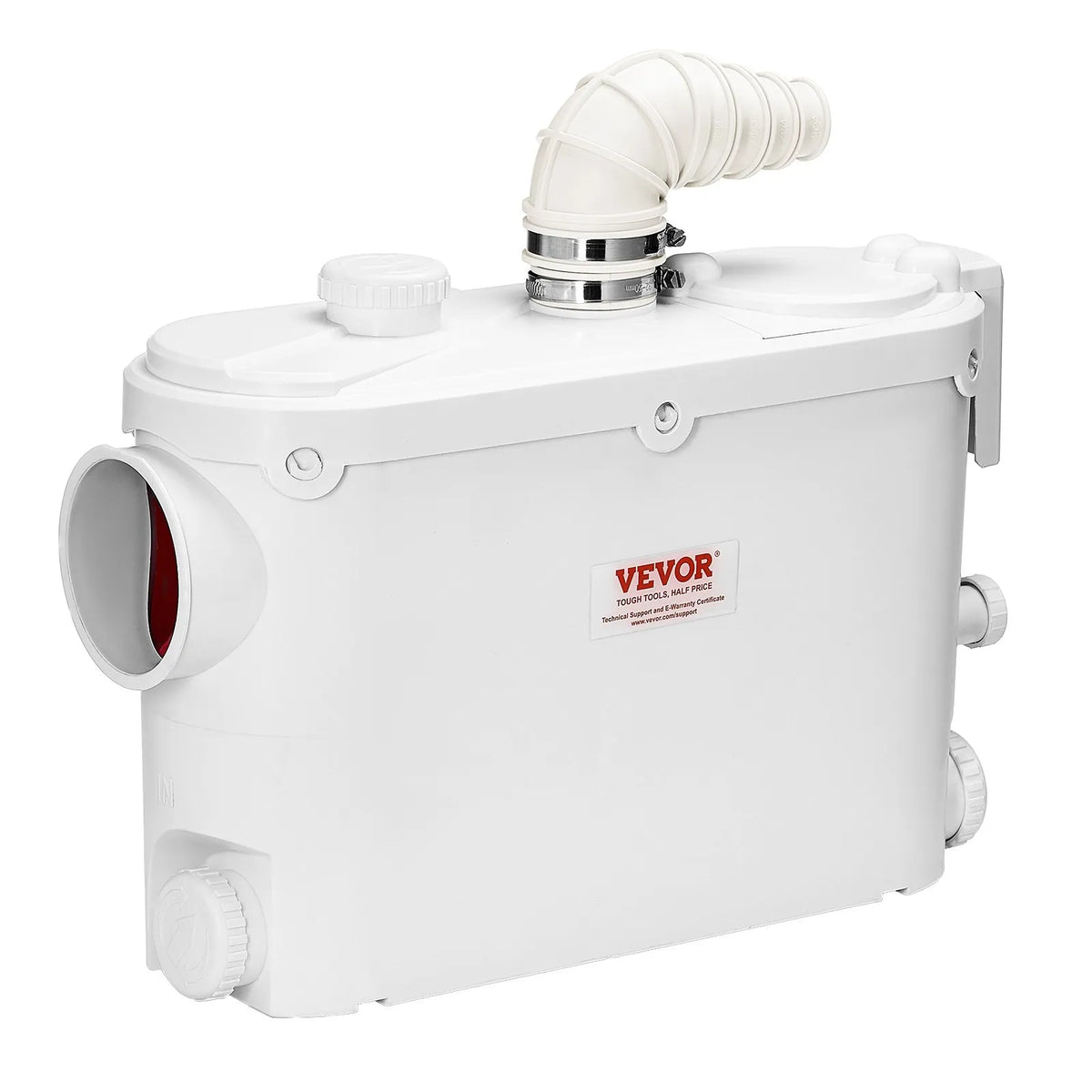VEVOR sewage grinder pump 500 W, flow up to 6600 l/h, lifting height up to 8 m, with 3 water connections for toilet, kitchen, sink, shower and bath