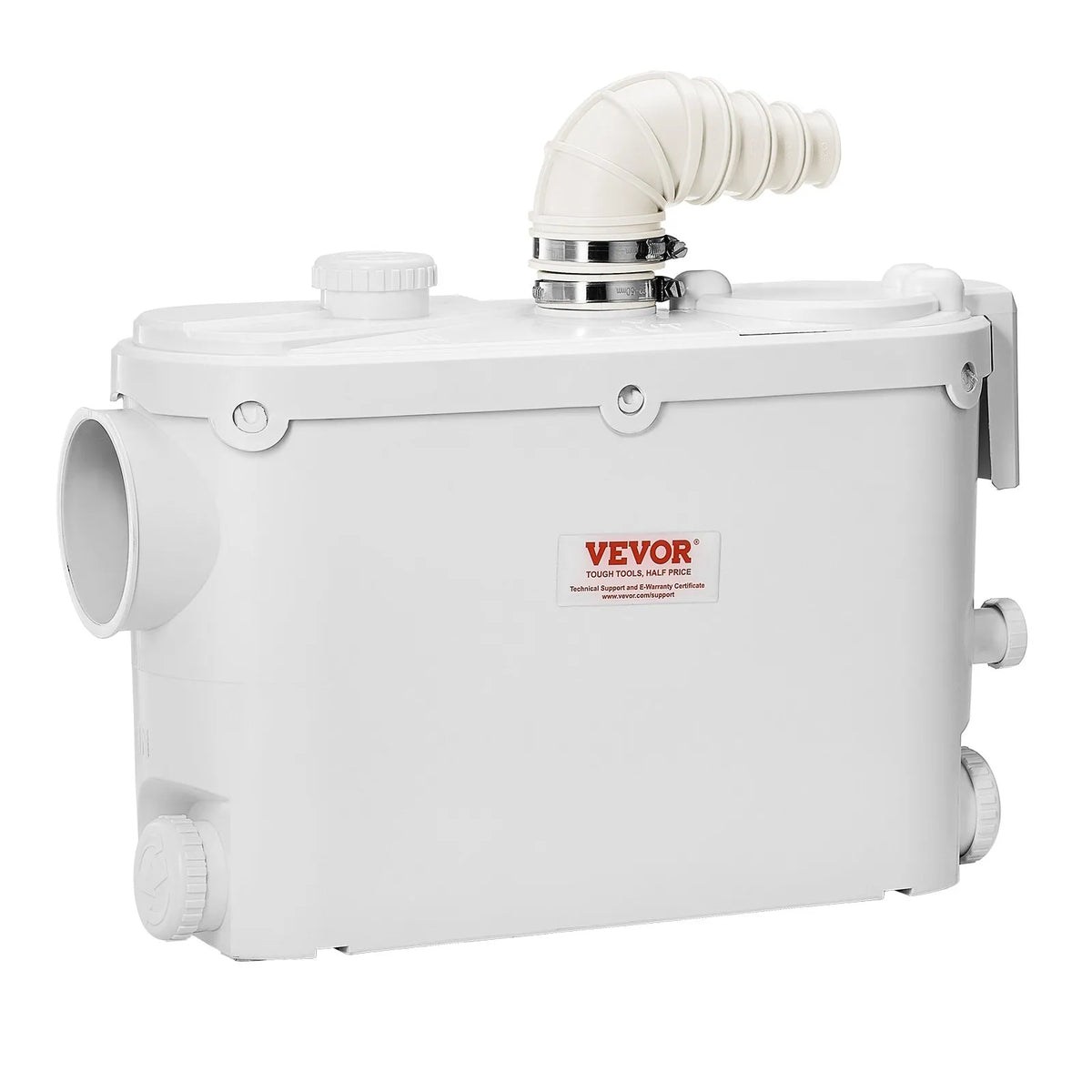 VEVOR sewage grinder pump 500 W, flow up to 6600 l/h, lifting height up to 8 m, with 3 water connections for toilet, kitchen, sink, shower and bath