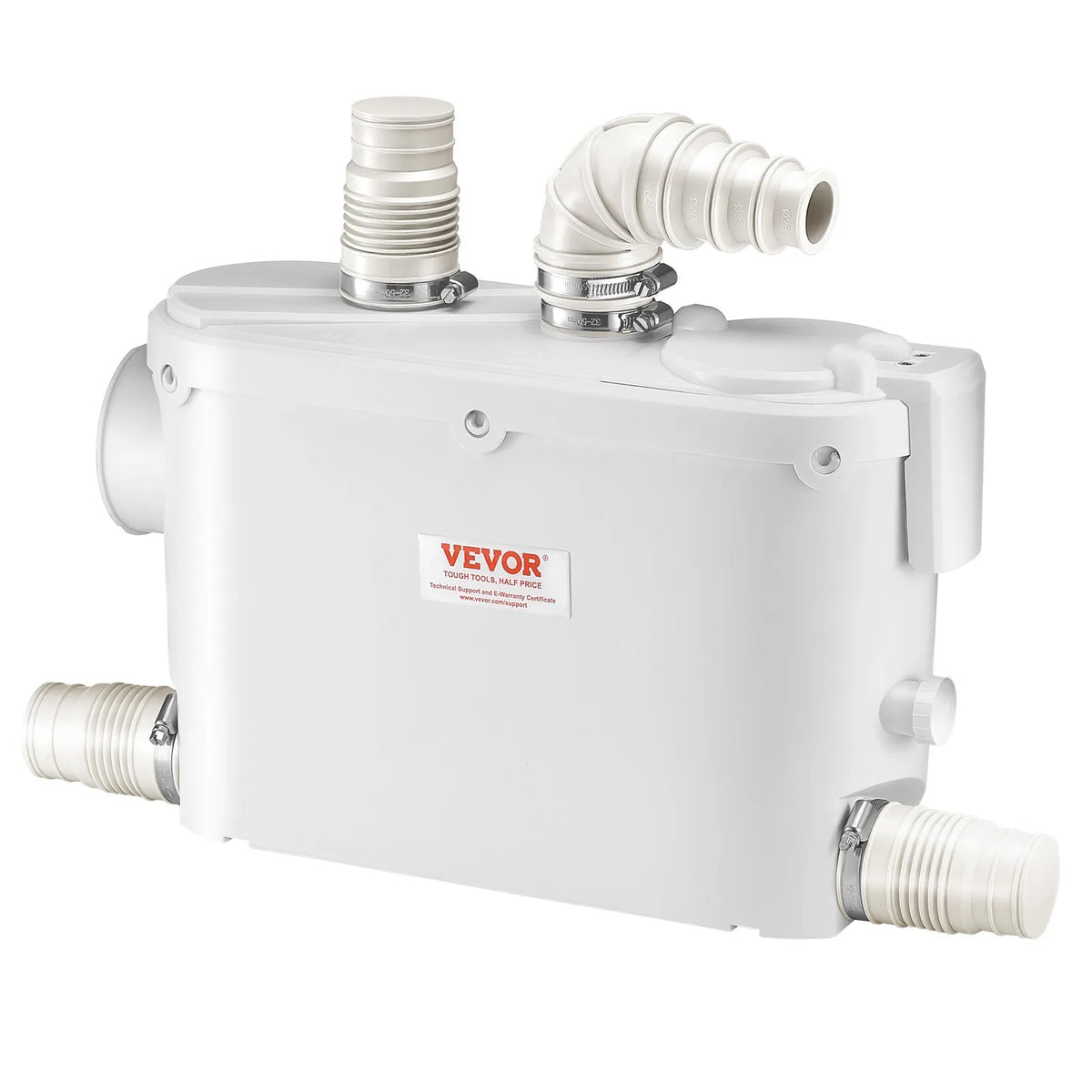 VEVOR sewage grinder pump 500 W, flow up to 6600 l/h, lifting height up to 8 m, with 3 water connections for toilet, kitchen, sink, shower and bath