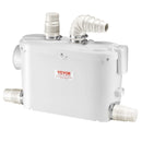 VEVOR kanalizācijas smalcinātājsūknis 500 W, plūsma līdz 6600 l/h, pacelšanas augstums līdz 8 m, ar 3 ūdens pieslēgumiem tualetei, virtuvei, izlietnei, dušai un vannai
