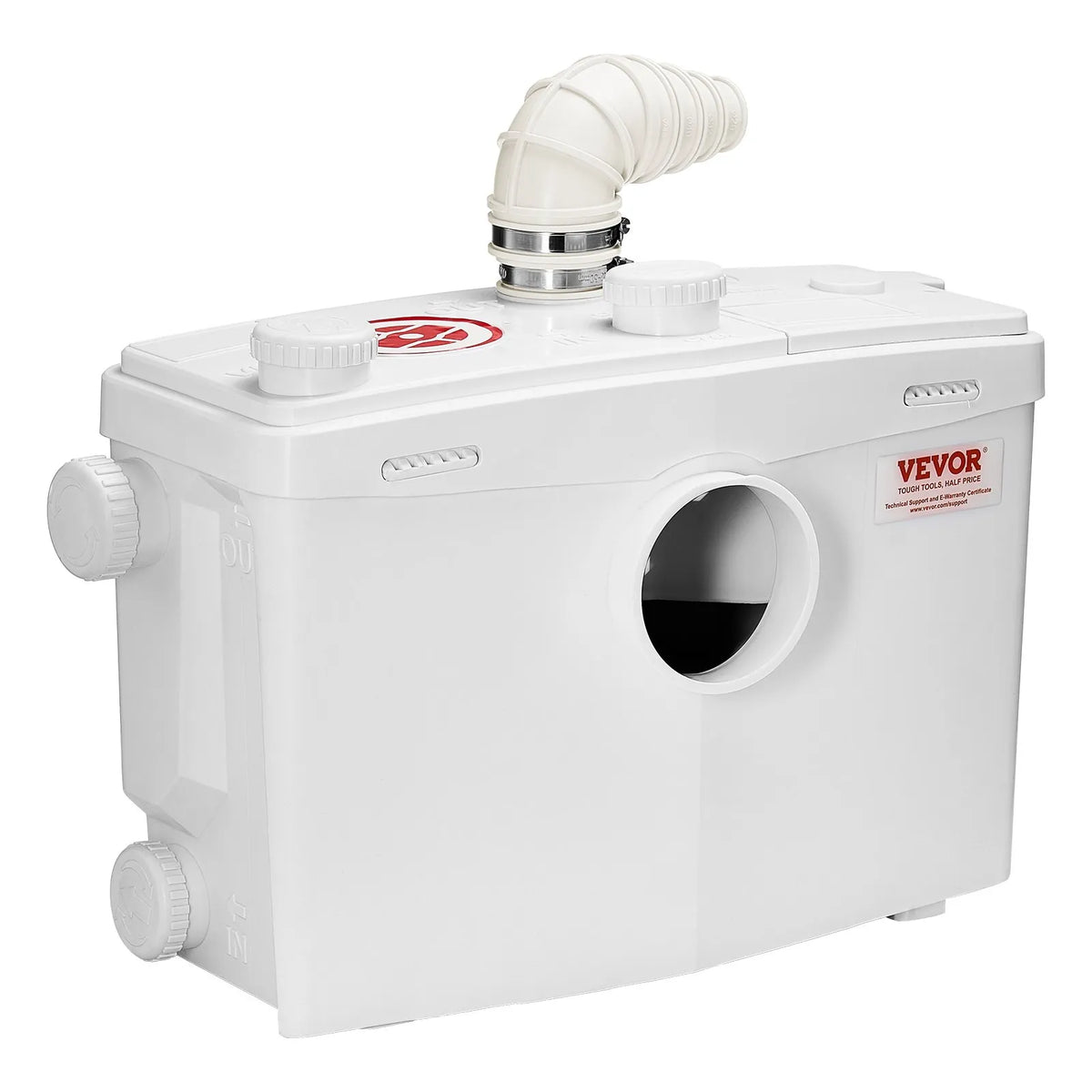 VEVOR sewage grinder pump 1200 W, flow up to 180 l/min, lifting height up to 10 m, with 4 water inlets, wastewater lifting unit for toilet, basement, shower, sink, laundry room and bath