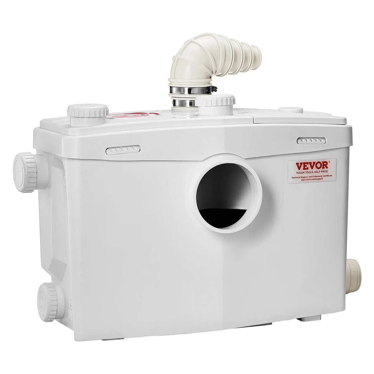 VEVOR sewage grinder pump 1200 W, flow up to 180 l/min, lifting height up to 10 m, with 4 water inlets, wastewater lifting unit for toilet, basement, shower, sink, laundry room and bath