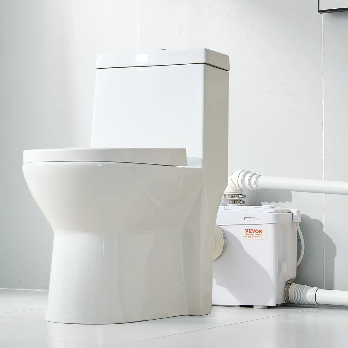 VEVOR sewage grinder pump 1200 W, flow up to 180 l/min, lifting height up to 10 m, with 4 water inlets, wastewater lifting unit for toilet, basement, shower, sink, laundry room and bath